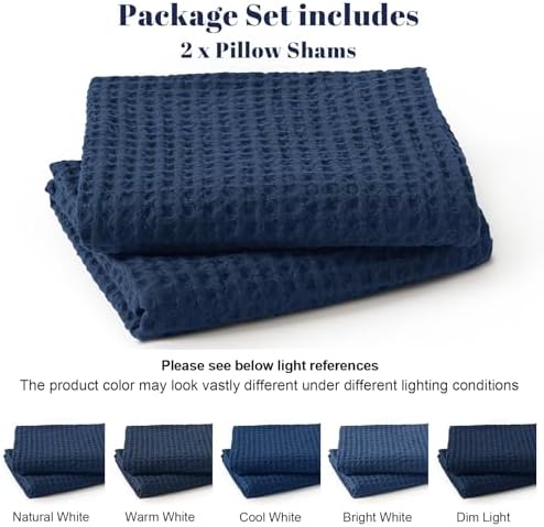 PHF Ultra Soft Waffle Weave Euro Shams 26" x 26", No Insert - Image 5