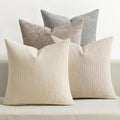 MIULEE Decorative Chenille Pillow Covers Neutral Beige 16x16 Pack of 4 by MIULEE