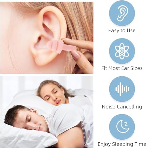 Earplugs for Sleep, Noise Canceling Ear Plug for Sleeping Swimming, 4 Pairs - Image 5
