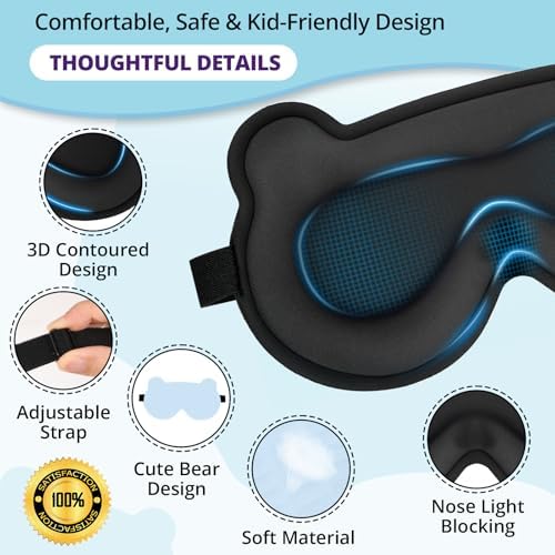 Kids Sleep Mask, 3D Contoured Eye Mask - Image 2