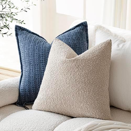 Foindtower Decorative Textured Boucle Throw Pillow Cover 16x16 Inch - Image 5