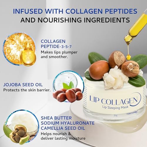 Lip Sleeping Mask, Collagen Lip Mask Overnight, Lip Plumper - Image 4