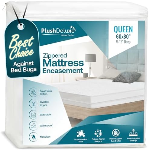PlushDeluxe Queen Size Premium Mattress Encasement by PlushDeluxe