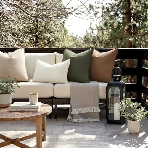 MIULEE Thick Textured Decorative Throw Pillow Covers 20x20 Inch Brown Sugar - Image 6