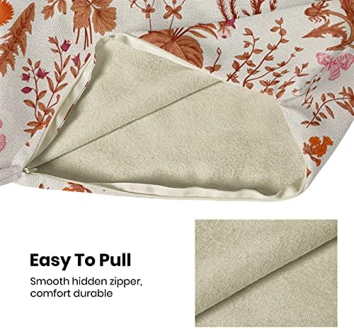 AEIOAE Fall Pillow Covers 18x18 Inch Set of 2, Burnt Orange Wild Flower Plant - Image 5