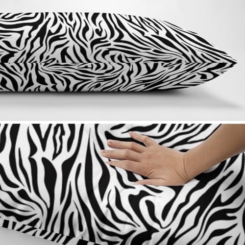 Zebras Body Pillow Pillowcase Black and White Zebra Long Body Pillow Cover - Image 4