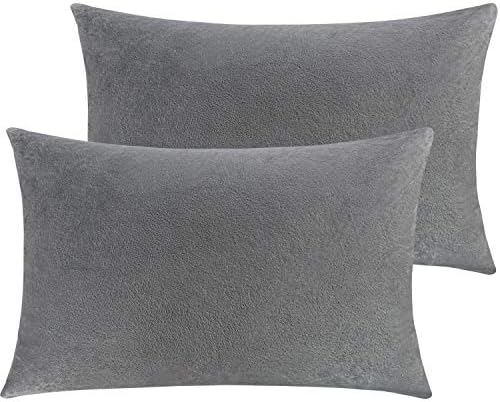 NTBAY Queen Velvet Pillowcases, Smoke Grey by NTBAY