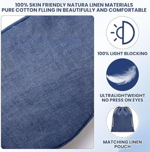 1 Set Pure Linen Sleep Mask Organic Cotton Eye Cover Gift - Image 3