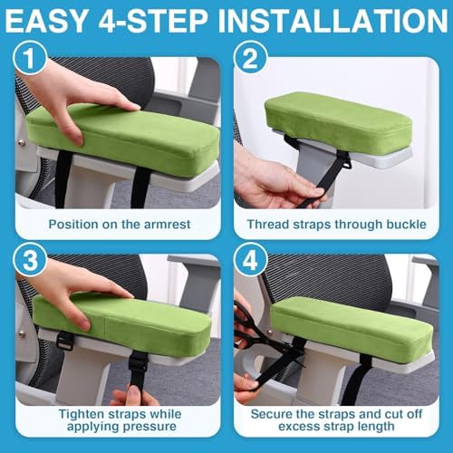 Smiry Memory Foam Office Chair Armrest Pads, Non-Slip Armrest Cushion - Image 6
