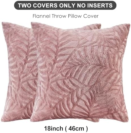 SOCHOW Decorative Throw Pillow Covers 18x18 Inches Set of 2, Soft Leaves - Image 5