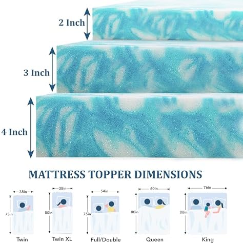 EGO 2 Inch Full Mattress Topper Gel Memory Foam - Image 2