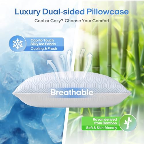 puredown® Cooling Goose Feather Down Pillow, Standard Size - Image 2