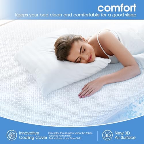 Cooling Waterproof Mattress Protector California King Size, Mattress Cover 3D - Image 3
