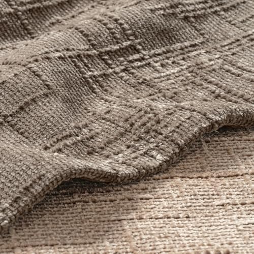 MIULEE Chenille Textured Euro Throw Pillow Covers Taupe Grey 26x26 - Image 2
