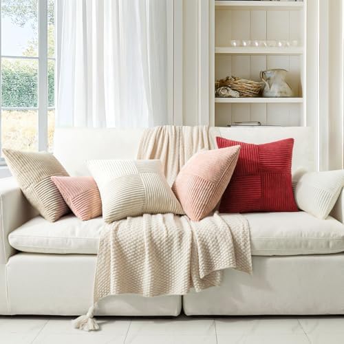 MIULEE Cream White Decorative Lumbar Throw Pillow Covers 12x24 Inch 2 Pack - Image 5