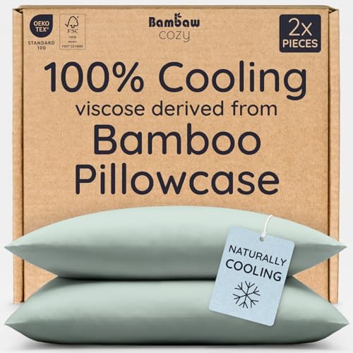 Bambaw 100% Viscose Derived from Bamboo Pillowcase Standard Size – Set of 2 by Bambaw