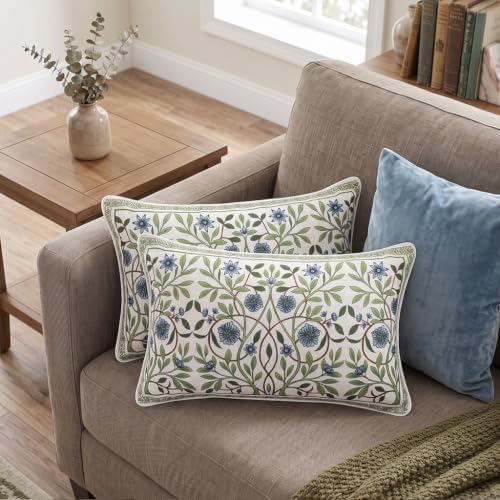 ISAENNE Designer Vintage Linen Throw Pillow Cover - Image 3