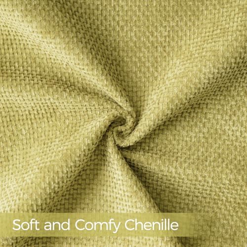 a moment Yellow-Green Chenille Throw Pillow Covers 20x20 Inch Pack of 2 Modern - Image 5