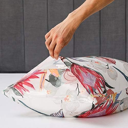 Floral Printed Satin Pillowcase, Queen Cooling Pillow Cases Set of 2 - Image 4