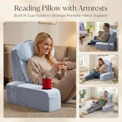 Reading Pillow for Adults, Back Pillow for Bed Sitting Up, Backrest Pillow for - Image 7