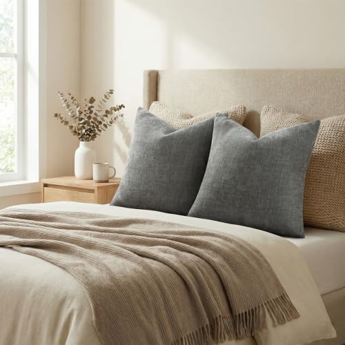 decorUhome Chenille Decorative Throw Pillow Covers 18x18 Set of 2 - Image 6