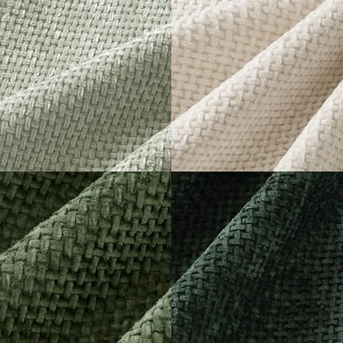 MIULEE Soft Decorative Chenille Euro Pillow Covers Green 22x22 Pack of 4 - Image 2