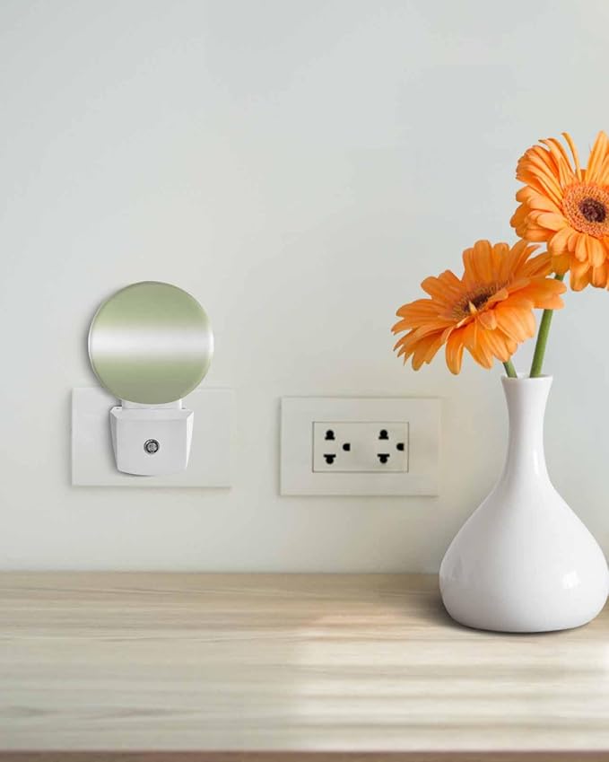 Night Lights Auto Sensor Sage Green Ombre Night Light Solid Color Round Lamp - Image 4