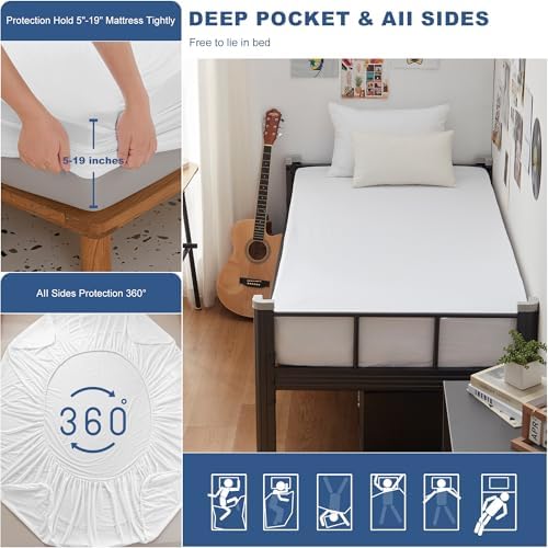 GRT 2 Pack Twin XL Mattress Protector Waterproof, Breathable & Noiseless - Image 4