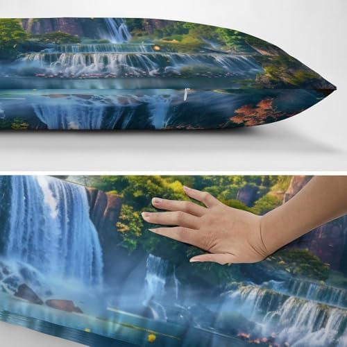 Lake Waterfall Body Pillow Cover Forest Pillowcase - Image 5