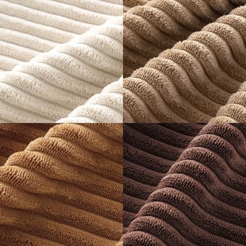 MIULEE Fall Corduroy Decorative Throw Pillow Covers Brown Series 20x20 - Image 3