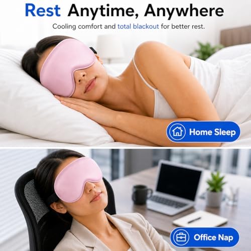 Cooling Sleep Mask with Mulberry Silk Surface & Removable Gel Pack - Image 7