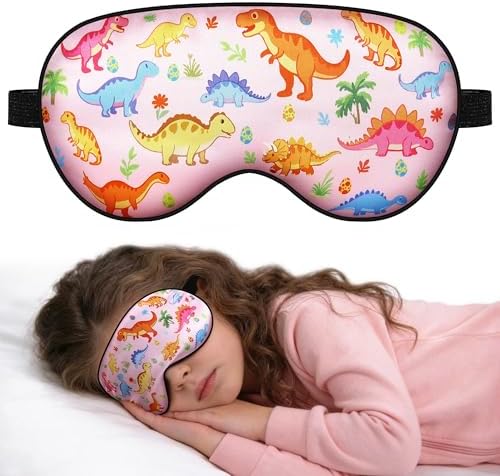 Sleep Mask for Kids Girls, Cute Dinosaur World Blackout Kids Sleep Mask by AUDFA