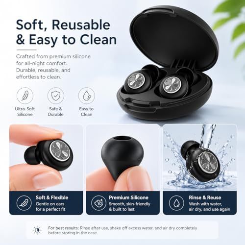 45dB Ear Plugs for Sleeping, Soft Silicone for Side Sleepers, 4 Sizes - Image 4