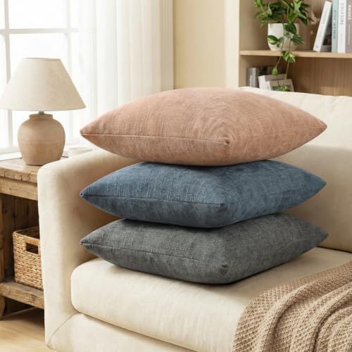 decorUhome Chenille Throw Pillow Covers 22x22 Set of 2, Dusty Pink - Image 7