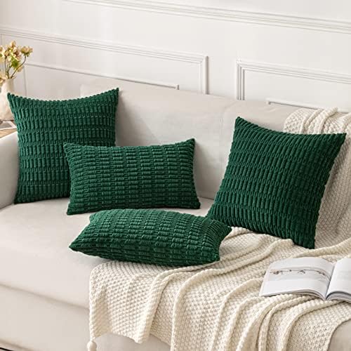 MIULEE Christmas Euro Sham Decorative Throw Pillow Covers 26x26 Dark Green Pack - Image 2