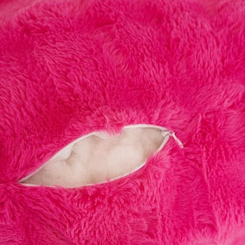 Faux Fur Reading Pillow for Sitting in Bed, Large Backrest Bed Pillow - Image 7