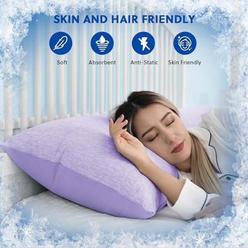 HOMFINE Cooling Pillowcases for Hot Sleepers King Size Set of 2 - Image 4
