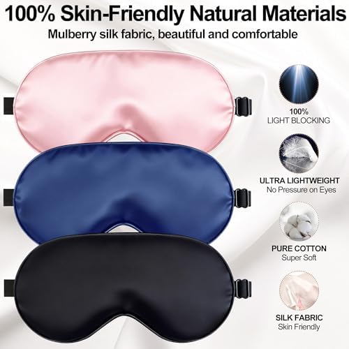 Sleep Mask for Women & Men, Soft Silk Eye Mask - Image 2