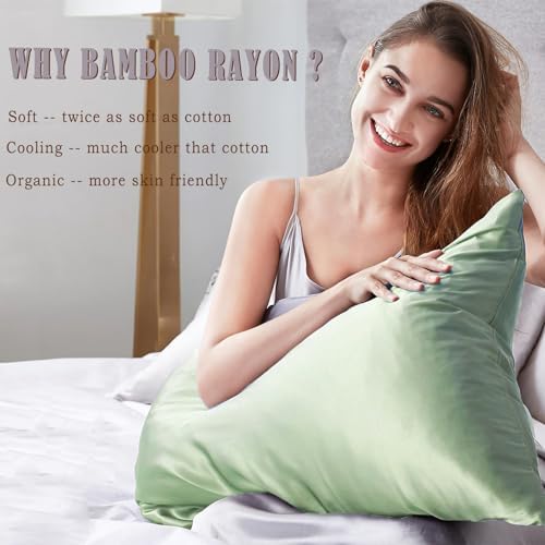 TELUS Pillow Cases King Size 2 Pack, Bamboo Rayon & Lyocell Pillowcase - Image 2