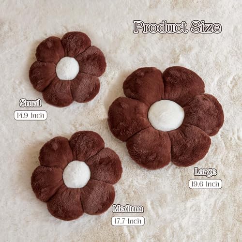 Kcvvcr Brown Flower Pillow Cute Decorative Flower Throw Pillow - Image 2