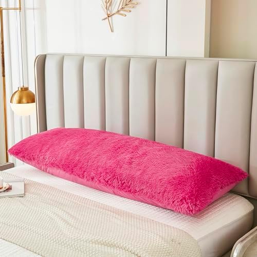 JAUXIO Faux Fur Fluffy Body Pillow Cover Luxury Shaggy Plush Decorative Solid - Image 3