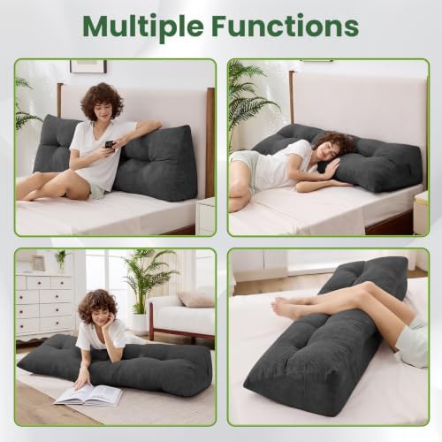 Headboard Pillow Twin, Triangle Bed Wedge Pillow - Image 6