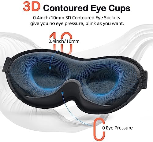 INNELO Sleep Mask for Side Sleeper, 3D Zero-Pressure, 100% Blackout - Image 4