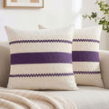 Fancy Homi Set of 2 Boho Purple Decorative Throw Pillow Cover 16x16 Inch by Fancy+Homi