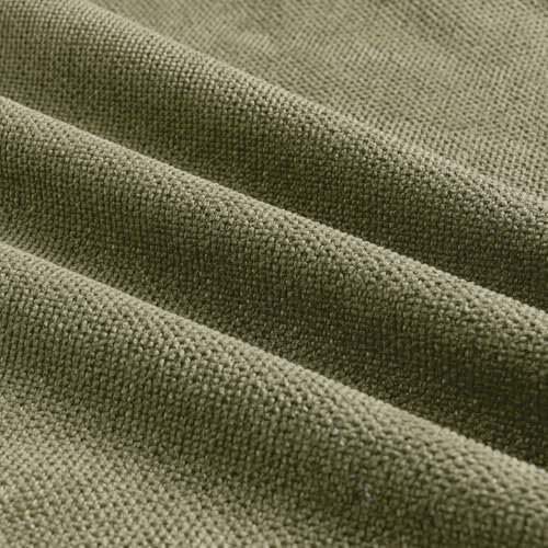 Fancy Homi Set of 2 Small Olive Green 14x14 Inch Soft Chenille Decorative Throw - Image 4