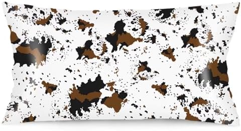 Silk Satin Pillowcase for Hair and Skin, Cow Print Long Pillow Cover King Size by Unknown