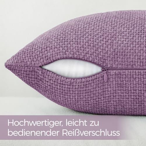a moment Purple Chenille Throw Pillow Covers 16x16 Inch Pack of 2 Modern - Image 3