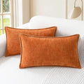 CaliTime Fall Decorative Throw Pillow Covers 20 X 12 Inches Burnt Orange by CaliTime