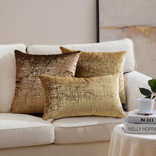 Phantoscope Pack of 2 Sparkling Velvet Decorative Solid Throw Decorative Pillow - Image 4