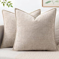 MIULEE Decorative Couch Throw Pillow Covers 16x16 Inch Taupe 2 Pack by MIULEE